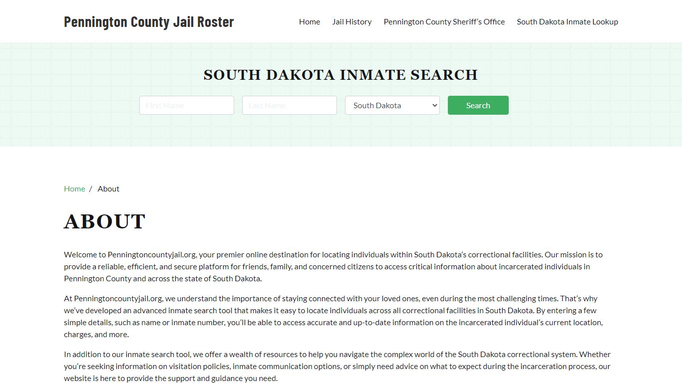 About - Pennington County Jail